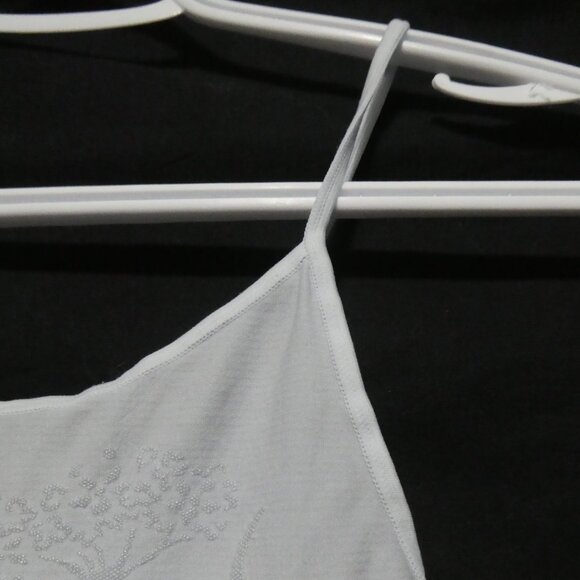 Light Blue Stitched Floral Spaghetti Strap Cami - Camisole | xs - extra small - Picture 5 of 14